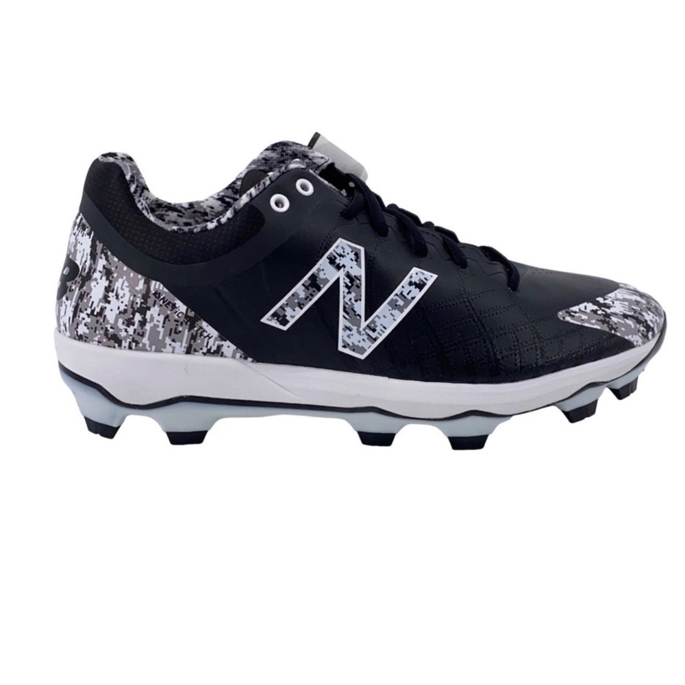 New Balance Pedroia TPU Mens Molded Baseball Cleats - Black/Digital Camo - Picture 4 of 9